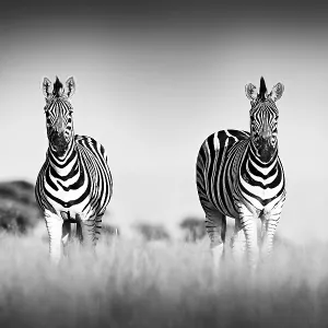 Black and White Burchell's Zebra Print Black and White Burchell's Zebra Print