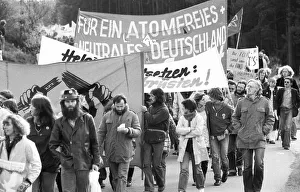 More than 10, 000 opponents of nuclear power and nuclear weapons demonstrated for their aims on 25