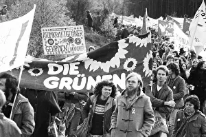 More than 10, 000 opponents of nuclear power and nuclear weapons demonstrated for their aims on 25