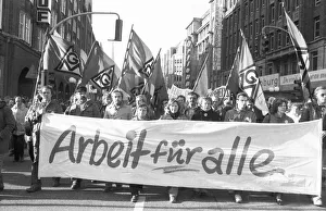 More than 100, 000 followed the DGB's call in 1982 for a large demonstration against unemployment