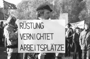 More than 100, 000 followed the DGB's call in 1982 for a large demonstration against unemployment