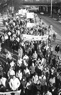 More than 100, 000 followed the DGB's call in 1982 for a large demonstration against unemployment