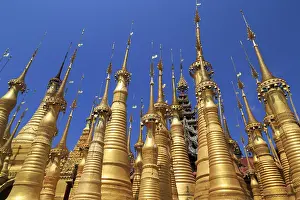 Some of the 1054 pagodas of the In-Dein Pagoda Forest on Inle Lake