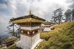 The 108 chorten or prayer shrines of Druk Wangyal at the Dochula Pass
