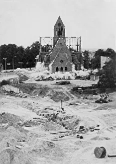 12.08.1971, Rostock district, city of Rostock, demolition of the Christuskirche in the city centre of Rostock Rostock, GDR GDR