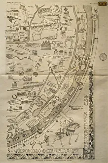 1300 Hereford Mappa Mundi, medieval T and O map