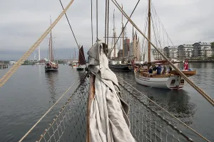 On 19 May 2012 - Rum Regatta in Flensburg - International meeting of historic sailing commercial vessels - Museumshafen