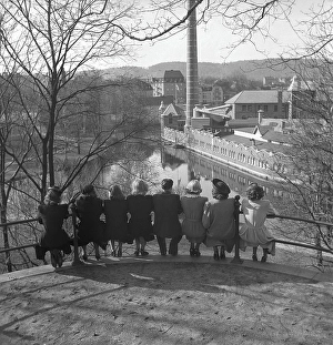 In the 1940s. A group of women and only one man