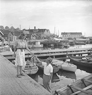 In the 1940s. A scene taken during the filming of a movie in Bohuslaen Sweden