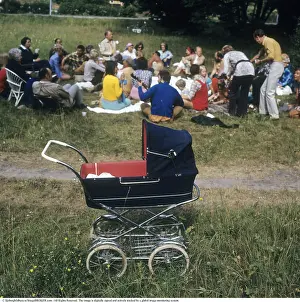 In the 1970s. A baby carriage in a typical design