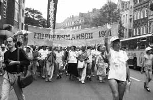 The 1981 Copenhagen to Paris Peace March reached the city of Muenster