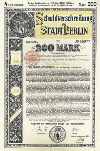 200 reichsmarks obligation, 1914