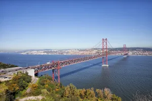 25 de Abril Bridge (Ponte 25 de Abril) (25th of April Bridge) over the Tagus river