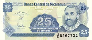25 Centavos banknote with portrait of Francisco Hernandez de Cordoba