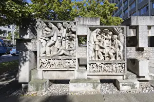 One of the 3 historical relief walls based on Bertold Brecht's praise poems