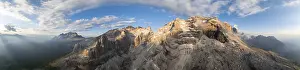 360 degree alpine panorama, aerial view
