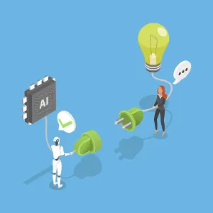 3D Isometric Flat Illustration of Artificial Intelligence