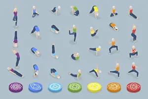 3D Isometric Flat Illustration of Chakra Systems