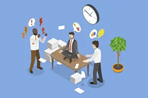 3D Isometric Flat Illustration of Professional Stress Management