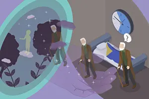 3D Isometric Flat Vector Conceptual Illustration of Death and Afterlife