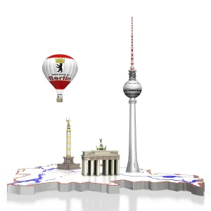 3d map of Berlin with TV tower