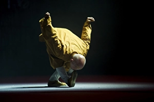 Category Buddhism Prints: 70-year-old Shaolin monk moving artfully in meditation