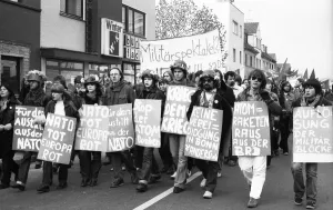 About 8, 000 young people, students and schoolchildren demonstrated against militarism