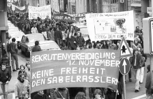 About 8, 000 young people, students and schoolchildren demonstrated against militarism