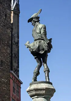 Aachen, chicken market, chicken thief fountain