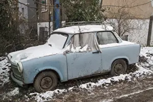 Abandoned and crumbling Trabant car