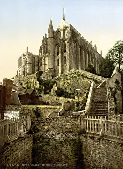 The abbey from the city walls, around 1890
