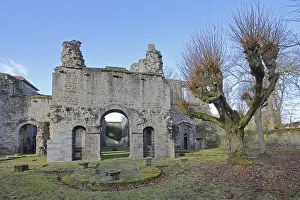 Abbey ruins with archway, former Cistercian abbey