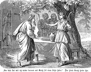 Abraham is to father a son, his woman Sahra overhears the conversation