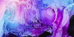 This abstract artwork displays a stunning blend of blue