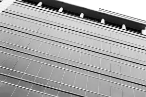 Abstract black and white infrared photography of modern architecture