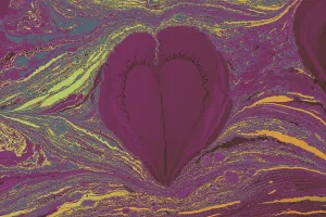 Abstract creative marbling pattern with love concept for fabric