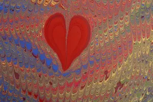 Abstract creative marbling pattern with love concept for fabric