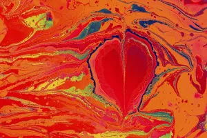 Abstract creative marbling pattern with love concept for fabric