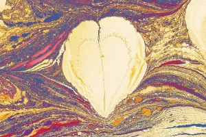 Abstract creative marbling pattern with love concept for fabric