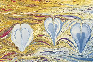 Abstract creative marbling pattern with love concept for fabric
