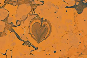 Abstract creative marbling pattern with love concept for fabric