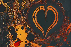 Abstract creative marbling pattern with love concept for fabric
