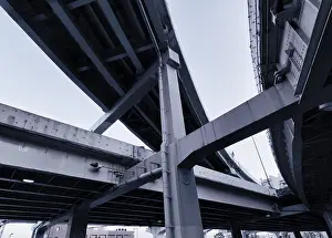 Abstract elevated highway interchange in Tokyo