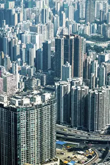 Abstract futuristic cityscape with modern skyscrapers