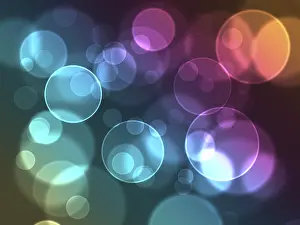 Abstract glowing shapes on a colorful background