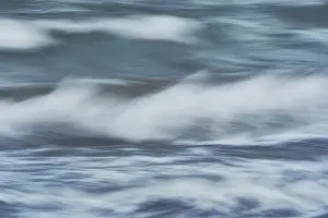 Abstract Intentional Camera Movement of Ocean Waves Moving Creating a Painterly Texture Effect