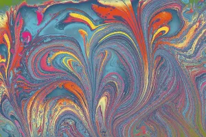 Abstract marbling floral pattern for fabric