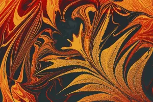 Abstract marbling floral pattern for fabric