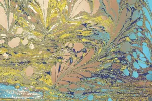 Abstract marbling floral pattern for fabric