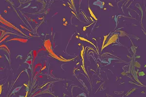 Abstract marbling floral pattern for fabric
